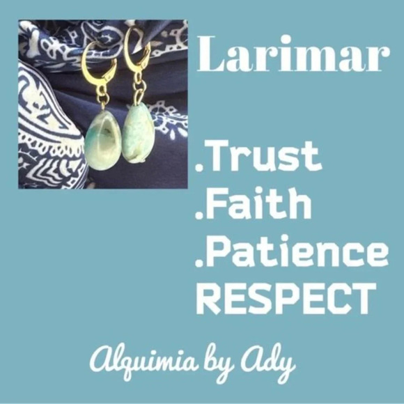 larimar rose gold rope chain adjustable necklace - Picture 4 of 7